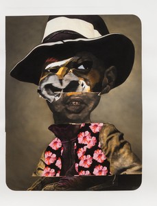 Nathaniel Mary Quinn, Charles Re-Visited, 2015. Charcoal, soft pastel, oil pastel, paint stick, and gouache on Coventry vellum paper, 50 × 38 inches (127 × 96.5 cm) © Nathaniel Mary Quinn