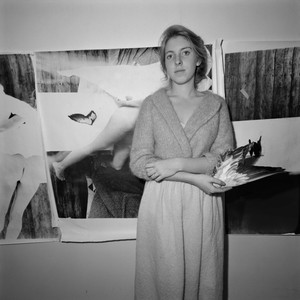 A portrait photograph of Francesca Woodman