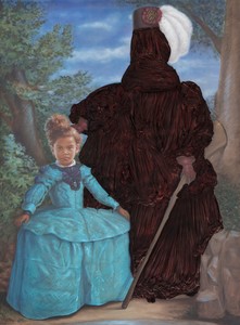Titus Kaphar, Menina, 2017. Oil on canvas, 76 × 54 inches (193 × 137.2 cm) © Titus Kaphar. Photo: Jeremy Lawson