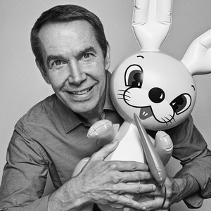 A portrait photograph of Jeff Koons