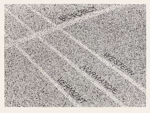 Ed Ruscha, Beverly at Western, Normandie, and Vermont, 1999. Acrylic on paper, 30 × 40 inches (76.2 × 101.6 cm), Seattle Art Museum © Ed Ruscha