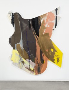 Michael Heizer, Wet Painting no. 4, 2016. Paints on canvas with silkscreen, 109 ⅞ × 91 ½ × 2 ½ inches (279.1 × 232.4 × 6.4 cm) © Michael Heizer. Photo by Jeff McLane