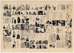 Pablo Picasso, La Célestine, 1970. 66 impressions by various techniques, pulled on tinted Rives wove paper by Crommelynck, 29 ½ × 41 ¼ inches (74.8 × 105 cm), edition of 9 AP © 2018 Estate of Pablo Picasso/Artist Rights Society (ARS), New York