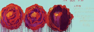 Cy Twombly, The Rose (IV), 2008. Acrylic on wood panel, 99 ¼ × 291 ⅜ inches (252 × 740 cm) © Cy Twombly Foundation