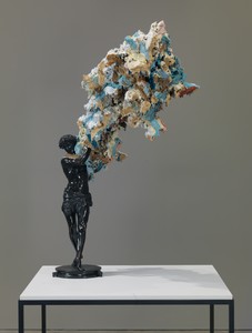 Glenn Brown, The Glory of Spain, 2014. Oil paint over acrylic paint and bronze, 49 ¼ × 28 ⅜ × 28 ⅜ inches (125 × 72 × 72 cm) © Glenn Brown