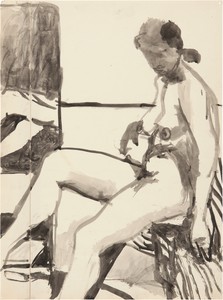 Richard Diebenkorn, Untitled, c. 1958–66. Ink on paper, in 2 parts (joined), overall: 17 × 12 ⅝ inches (43.2 × 32.1 cm) © 2025 Richard Diebenkorn Foundation/Artists Rights Society (ARS), New York