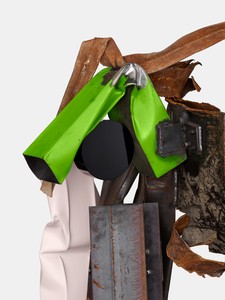 Carol Bove, Hylomorph I, 2016 (detail). Steel, stainless steel, and urethane paint, 71 ½ × 42 × 51 inches (181.6 × 106.7 × 129.5 cm) © Carol Bove Studio LLC. Photo: Dan Bradica