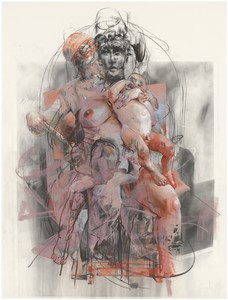 Jenny Saville, Study for Isis and Horus, 2011. Charcoal and pastel on paper, 78 × 58 ¼ inches (198 × 148 cm) © Jenny Saville