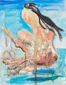 Albert Oehlen, Untitled, 2021. Oil on canvas, 35 ½ × 27 ⅝ inches (90 × 70 cm) © Albert Oehlen. Photo: Simon Vogel