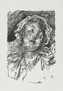 Glenn Brown, Drawing 39 (after Greuze), 2014. India ink on Pergamenata paper, 19 ¾ × 13 ¾ inches (50 × 35 cm) © Glenn Brown