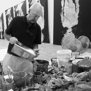 A portrait photograph of Georg Baselitz