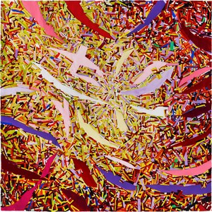 Rick Lowe, The Harbour Fragment Series: Fragment 22, 2025. Acrylic and paper collage on paper, 60 × 56 inches (152.4 × 142.2 cm) © Rick Lowe Studio. Photo: Thomas Dubrock