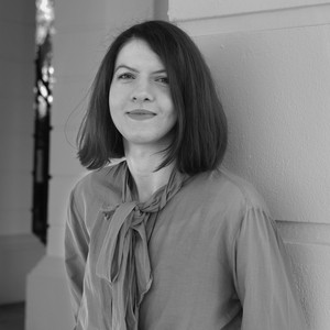 Black and white portrait of Maximiliane Leuschner