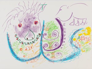 Nam June Paik, Untitled, 1999. Pastel on paper, 22 ⅜ × 30 inches (56.8 × 76.2 cm) © Nam June Paik Estate