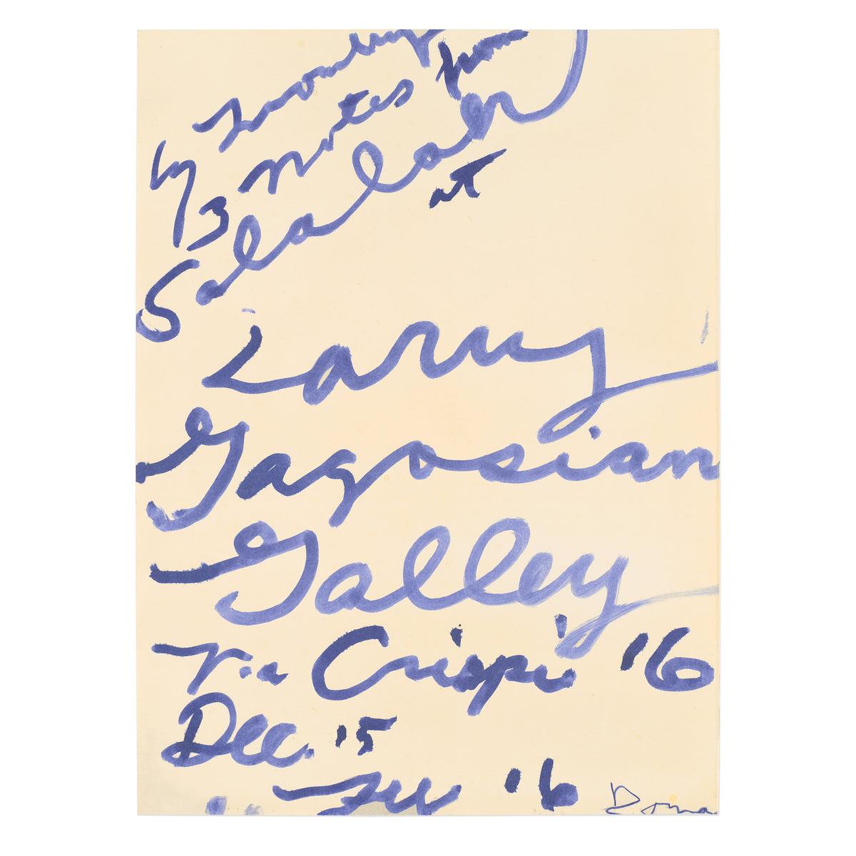 Cy Twombly: Three Notes from Salalah poster