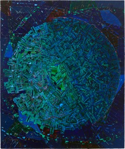 Rick Lowe, Untitled, 2024. Acrylic and paper collage on canvas, 72 × 60 inches (182.9 × 152.4 cm) © Rick Lowe Studio. Photo: Thomas Dubrock