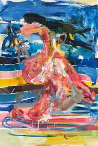 Albert Oehlen, Untitled, 2024. Oil on canvas, 74 ¼ × 50 ⅜ inches (190 × 128 cm) © Albert Oehlen. Photo: Simon Vogel