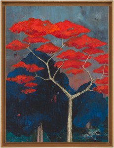 Harold Ancart, The Park, 2024. Oil stick and pencil on canvas, in artist’s frame, 59 ¾ × 45 ¼ × 2 inches (151.8 × 114.9 × 5.1 cm) © Harold Ancart. Photo: JSP Art Photography