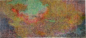 Rick Lowe, Rotation (Revolution), 2023. Acrylic and paper collage on canvas, 144 × 324 inches (365.8 × 823 cm) © Rick Lowe Studio