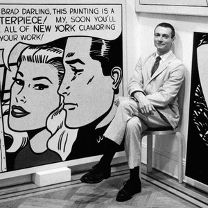 A portrait photograph of Roy Lichtenstein